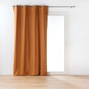 Rideau d'ameublement en poly/coton recyclé (135x260 cm - Marron Clair)