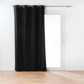 Rideau d'ameublement en poly/coton recyclé (135x260 cm - Noir)