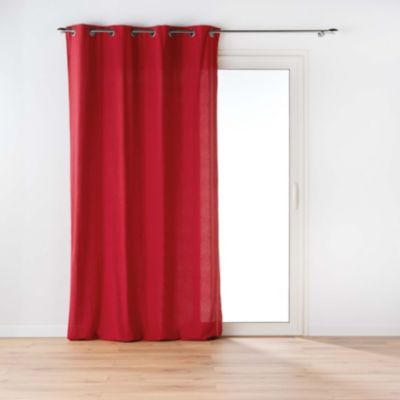 Rideau d'ameublement en poly/coton recyclé (135x260 cm - Rouge)