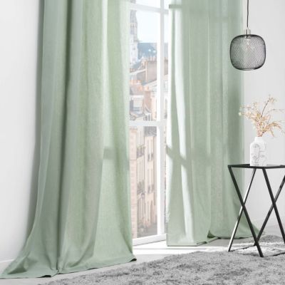 Rideau d'ameublement en poly/coton recyclé (135x260 cm - Sauge)