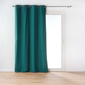 Rideau d'ameublement en poly/coton recyclé (135x260 cm - Vert emeraude)