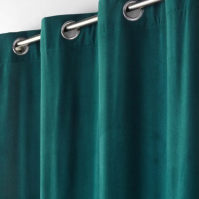 Rideau d'ameublement en velours reliefé (140x260 cm - Vert emeraude)