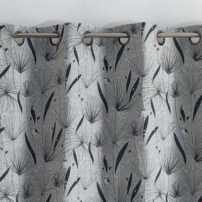 Rideau d'ameublement à jacquard papyrus (140x260 cm - Noir)