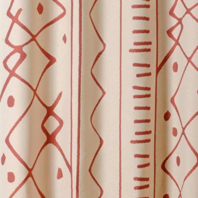 Rideau d'ameublement motifs ethniques "Nazca" - 140x260cm - Terre cuite