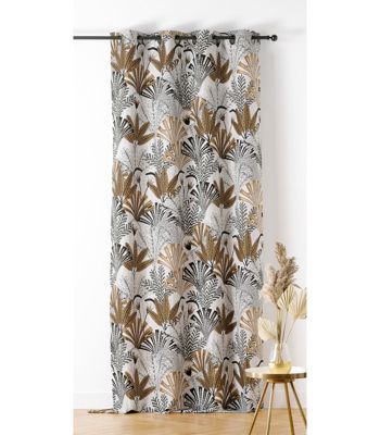 Rideau d'ameublement motifs feuillages "Louxor" 140x240cm - 140x240cm - Doré