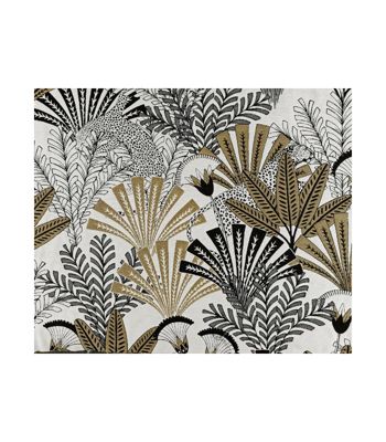 Rideau d'ameublement motifs feuillages "Louxor" 140x240cm - 140x240cm - Doré