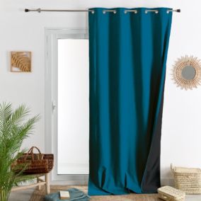 Rideau d'ameublement occultant polaire (140x260 cm - Bleu Paon)