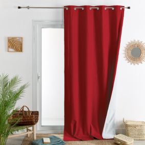 Rideau d'ameublement occultant polaire (140x260 cm - Rouge)