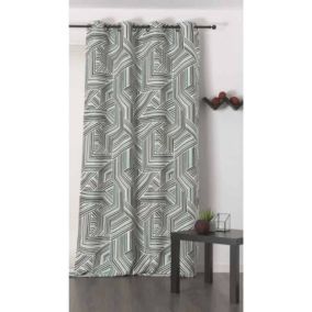 Rideau déco motif rayures vert - 135x250cm - Vert