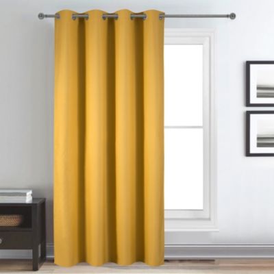Rideau déco uni occultant et thermique (140x260 cm - Jaune moutarde)