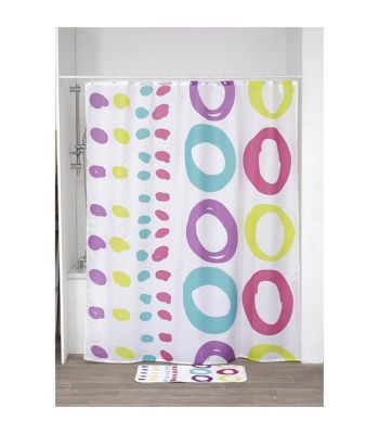 Rideau de douche 180 x 200 cm déco Cadaques
