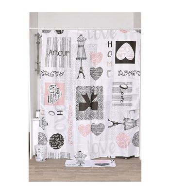 Rideau de douche 180 x 200 cm  déco Mademoiselle