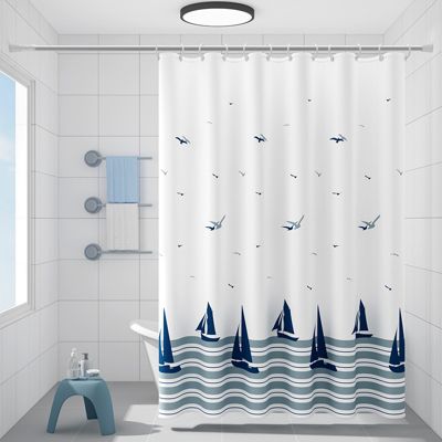 Rideau de douche 180x180cm, rideau de douche imperméable lavable avec crochets, adapté à la baignoire de douche