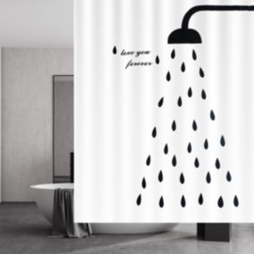 Rideau de Douche 180x200 cm, Rideaux de Douche Séchage Rapide, Rideau de Douche Anti Moisissure Tissu Imperméable Lavable Accesso