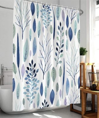 Rideau de douche avec 12 crochets, rideau de douche en polyester imperméable, lavable en machine, séchage rapide, 180x180cm, conv