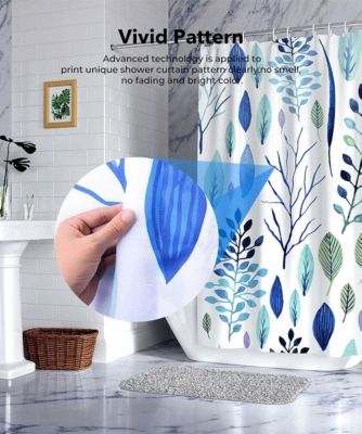 Rideau de douche avec 12 crochets, rideau de douche en polyester imperméable, lavable en machine, séchage rapide, 180x180cm, conv