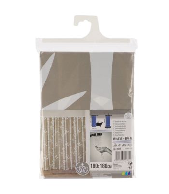 Rideau de douche avec anneaux inclus 180 x 180 cm déco Bahia