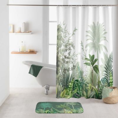 Rideau de douche avec crochets Tropical