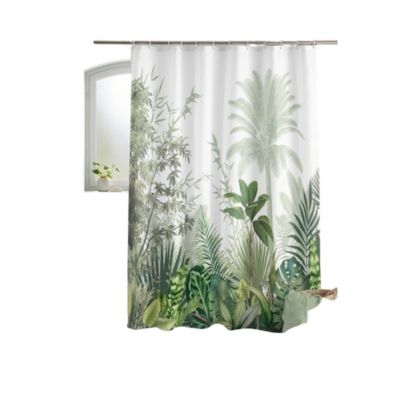 Rideau de douche avec crochets Tropical