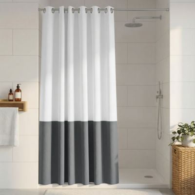 Rideau de douche Blanc et gris Graphene 180 x 200 cm GoodHome