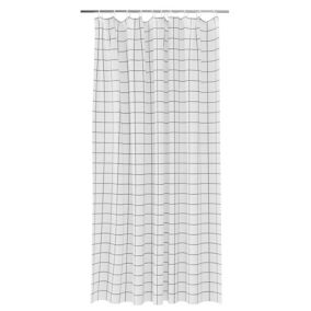 Rideau de douche blanc et noir Aetna 180 x 200 cm GoodHome