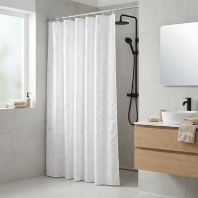 Rideau de douche blanc Naiad 180 x 200 cm GoodHome