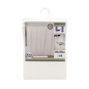 Rideau de douche Blanc XXL avec anneaux inclus 240 x 200 cm