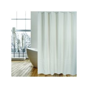 Rideau de douche Coton  Polyester CORDELE 180x200cm QUALITE PREMIUM Beige  Anneaux inclus MSV