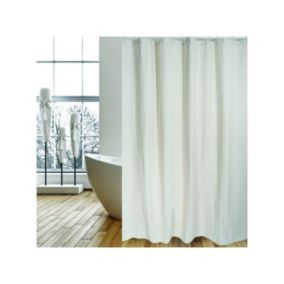 Rideau de douche Coton  Polyester NATUREL 180x200cm QUALITE PREMIUM Beige  Anneaux inclus MSV