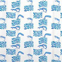 Rideau de douche en textile bleu 180 x 200 cm Mosaïc