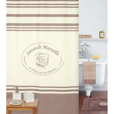 Rideau De Douche En Textile Marron 180 X 0 Cm Mosaique Castorama