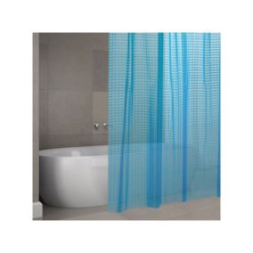 Rideau de douche EVA 3D 180x200cm QUALITE PREMIUM Bleu  Anneaux inclus MSV