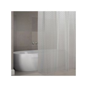 Rideau de douche EVA BOMBAY 180x200cm QUALITE PREMIUM Transparent  Anneaux inclus MSV