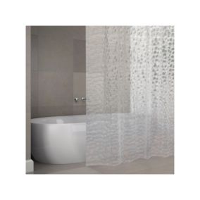 Rideau de douche EVA CLANE 180x200cm QUALITE PREMIUM Transparent   Anneaux inclus MSV