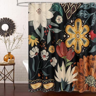 Rideau de douche fleuri bohème 150x180cm pour une décoration de salle de bain chic et élégante