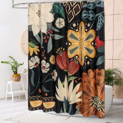 Rideau de douche fleuri bohème 150x180cm pour une décoration de salle de bain chic et élégante
