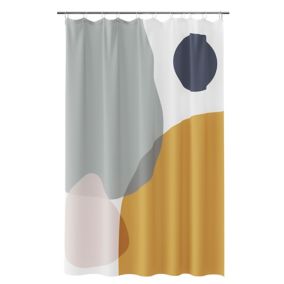 Rideau de douche GoodHome Koros L.200 x H.180 cm coloris taches multicolores en polyester