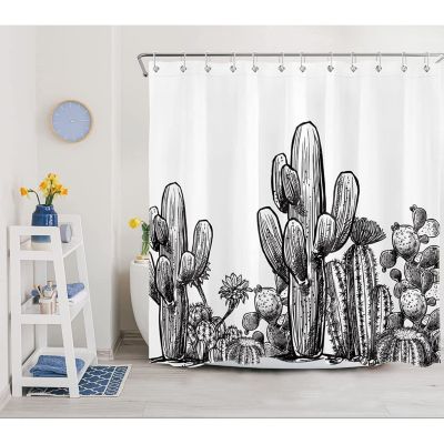 Rideau de douche imprimé cactus, 100cmx180cm