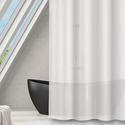 Rideau de douche L.120 x H.200 cm blanc en polyéthylène vinyle acétate Msv Romana