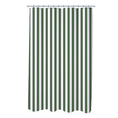 Rideau de douche L.18 x l.20cm rayures vertes en polyester Levasseur