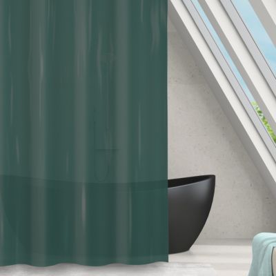 Rideau de douche L.180 x H.180 cm vert foncé en polyéthylène vinyle acétate Msv