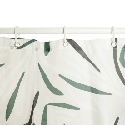 Rideau de douche l.180 x H.200 cm en polyester, motifs feuilles, 5Five Duo