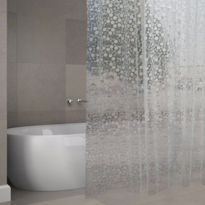 Rideau de douche L.180 x H.200 cm transparent en éthylène-acétate de vinyle Msv Copenhague