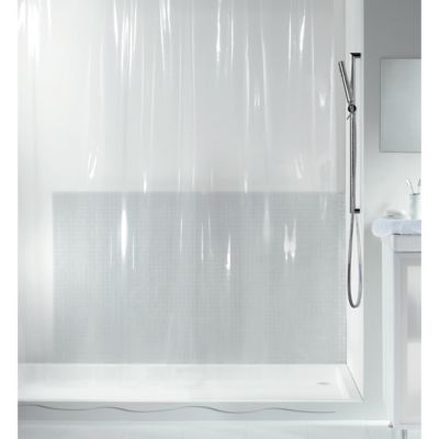 Rideau de douche L.180 x H.200 cm transparent en polyéthylène vinyle acétate Spirella