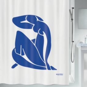 Rideau de douche motif bleu 180x200 cm, MSV