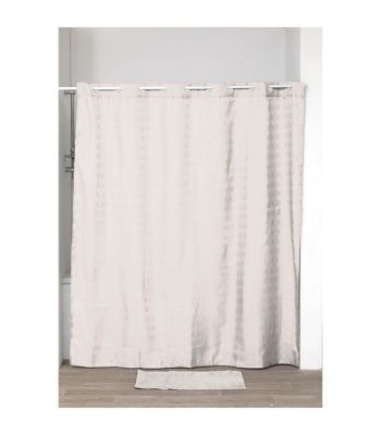 Rideau de douche Naturel avec anneaux intégrés 180 x 200 cm