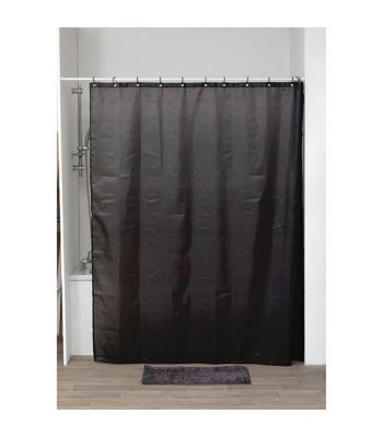 Rideau de douche Noir avec anneaux inclus 180 x 200 cm