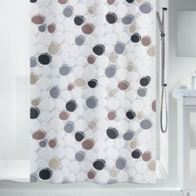 Rideau de douche PEVA DIDO 180x200cm Gris  Marron Spirella