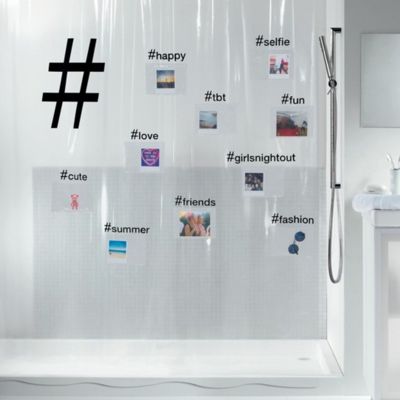 Rideau de douche PEVA HASHTAG 180x200cm Transparent Spirella