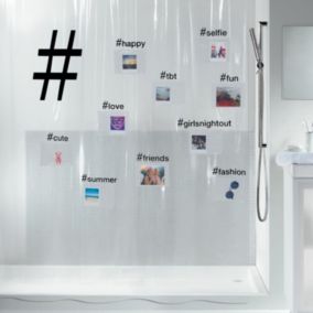 Rideau de douche PEVA HASHTAG 180x200cm Transparent Spirella